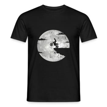 Moto motocross moto de pleine lune conduire moto - T-shirt homme - noir - Devant - AI Model Male 178 light (178cm)