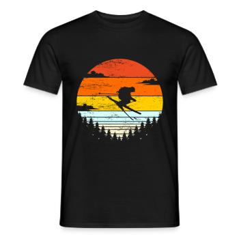 Idée cadeau ski skieur ski sports d'hiver - T-shirt homme - noir - Devant - AI Model Male 178 light (178cm)