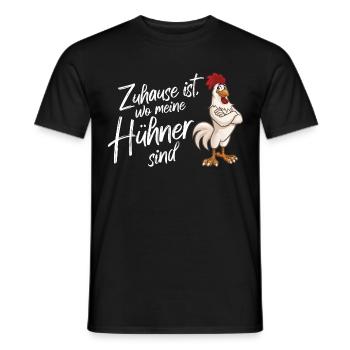 Huhn Hahn Hühner Chicken Stall Bauer Bauernhof - Männer T-Shirt - Schwarz - Vorne - AI Model Male 178 light (178cm)