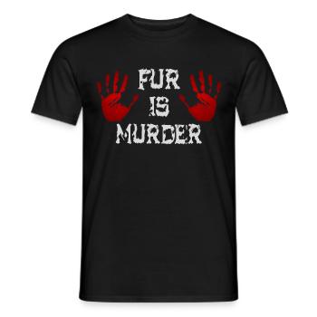La fourrure est un meurtre - T-shirt homme - noir - Devant - AI Model Male 178 light (178cm)