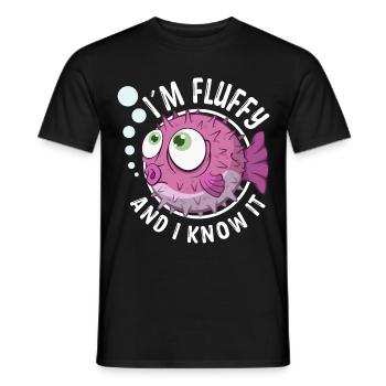 kugelfisch moelleux et le savoir poisson-globe fugu poisson - T-shirt homme - noir - Devant - AI Model Male 178 light (178cm)