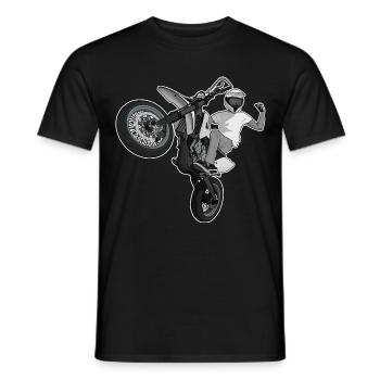 Supermoto / Supermotard / Supermoto Wheelie Bikers - Men's T-Shirt - black - Front - AI Model Male 178 light (178cm)