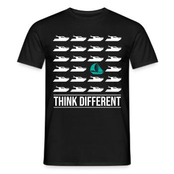 Think Different Sailing Boat - Männer T-Shirt - Schwarz - Vorne - AI Model Male 178 light (178cm)