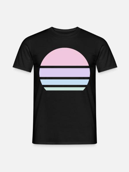 Sonne Pastell Retro Muster Vintage - Männer T-Shirt - Schwarz