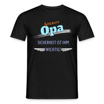 Opa Sheriff Großvater Geschenkidee Opi - Männer T-Shirt - Schwarz - Vorne - AI Model Male 178 light (178cm)
