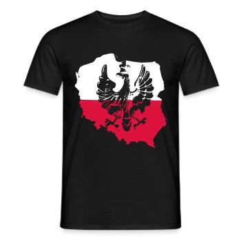 Polish country Polish flag Flag - Men's T-Shirt - black - Front - AI Model Male 178 light (178cm)