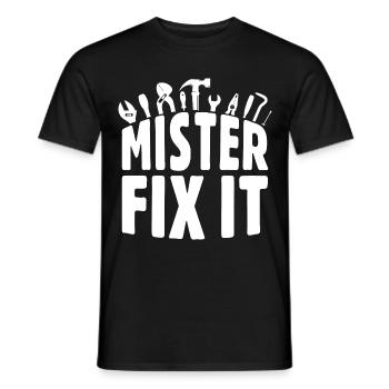 He repairs everything, he is the craftsman in the house - Men's T-Shirt - black - Front - AI Model Male 178 light (178cm)