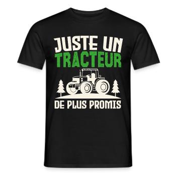 Juste un tracteur. de plus promis. agriculteur - T-shirt homme - noir - Devant - AI Model Male 178 light (178cm)