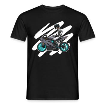 Supermoto / Supermotard / Supermoto Wheelie Biker - T-shirt homme - noir - Devant - AI Model Male 178 light (178cm)
