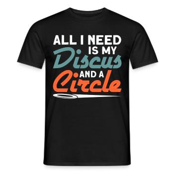 Discus Throw Discus Thrower Athletics Discus - Men's T-Shirt - black - Front - AI Model Male 178 light (178cm)
