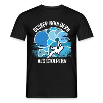 Vintage Bouldern Boulderer Klettern Kletterer - Männer T-Shirt - Schwarz - Vorne - AI Model Male 178 light (178cm)