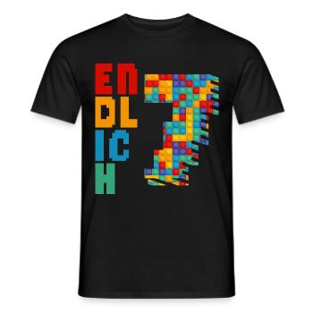Endlich 7 Baustein - Männer T-Shirt - Schwarz - Vorne - AI Model Male 178 light (178cm)