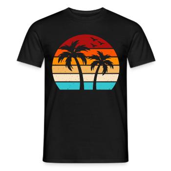 Palm trees - Men's T-Shirt - black - Front - AI Model Male 178 light (178cm)
