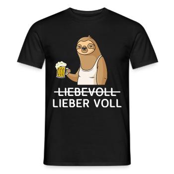 Lieber Voll als Liebevoll Bier - Männer T-Shirt - Schwarz - Vorne - AI Model Male 178 light (178cm)