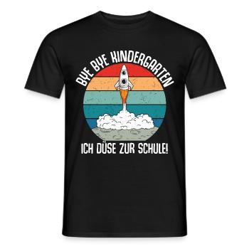 Bye Bye Kindergarten Ich Düse Zur Schule - Männer T-Shirt - Schwarz - Vorne - AI Model Male 178 light (178cm)