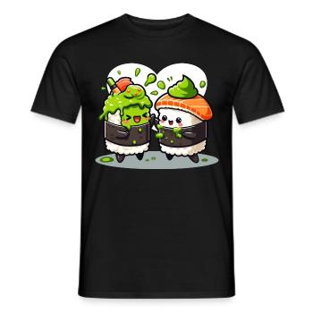 Kawaii Sushi with Wasabi - Men's T-Shirt - black - Front - AI Model Male 178 light (178cm)