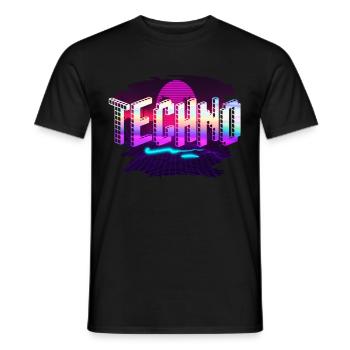 Techno - Men's T-Shirt - black - Front - AI Model Male 178 light (178cm)
