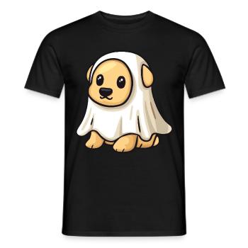 Golden Retriever Hund Halloween Geist - Männer T-Shirt - Schwarz - Vorne - AI Model Male 178 light (178cm)