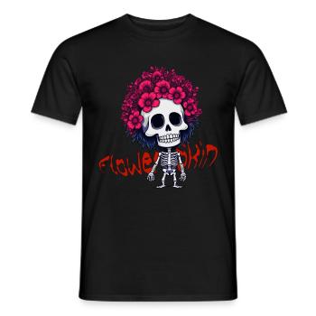 Flower Skin - Männer T-Shirt - Schwarz - Vorne - AI Model Male 178 light (178cm)