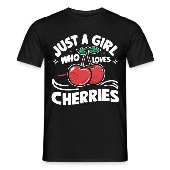 Kirsche Kirschen Früchte Essen - Männer T-Shirt - Schwarz - Vorne - AI Model Male 178 light (178cm)