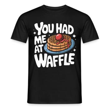 Waffeln Frühstück Süßigkeiten - Männer T-Shirt - Schwarz - Vorne - AI Model Male 178 light (178cm)
