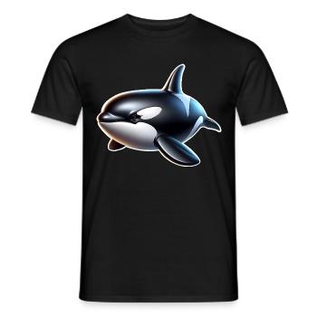 Orca Killer Whale - Men's T-Shirt - black - Front - AI Model Male 178 light (178cm)