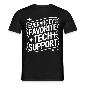 Technischer Support Computerfreak Nerd - Männer T-Shirt - Schwarz - Vorne - AI Model Male 178 light (178cm)