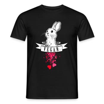Vegan Bunny Rabbit Hase Kaninchen Vegetarier - Männer T-Shirt - Schwarz - Vorne - AI Model Male 178 light (178cm)