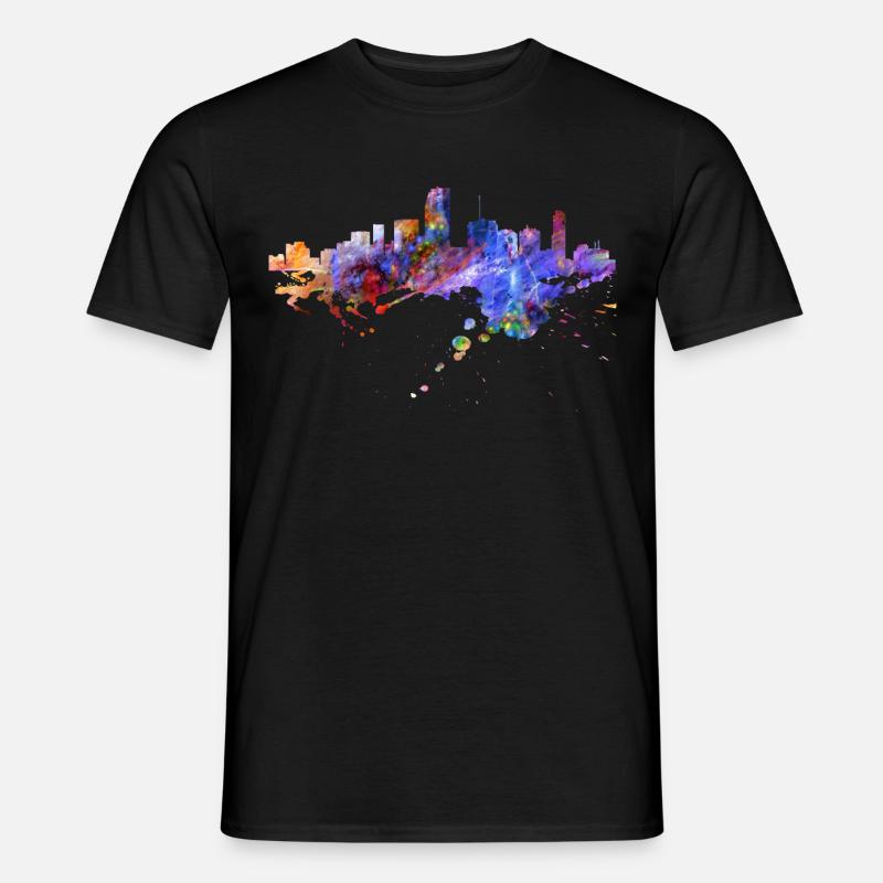 Miami Skyline - Männer T-Shirt - Schwarz