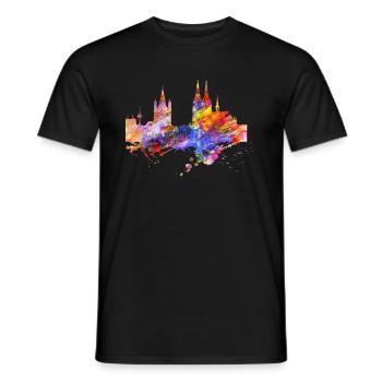 Skyline de Cologne - T-shirt homme - noir - Devant - AI Model Male 178 light (178cm)
