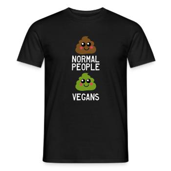 Personnes normales vs. Vegans Vegans Végétariens Drôle - T-shirt homme - noir - Devant - AI Model Male 178 light (178cm)