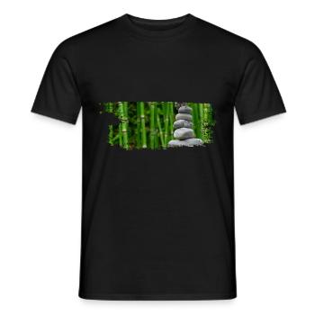 Paintbrush Zen Stones - Männer T-Shirt - Schwarz - Vorne - AI Model Male 178 light (178cm)
