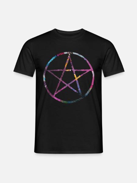 Pentagram paint - Men's T-Shirt - black