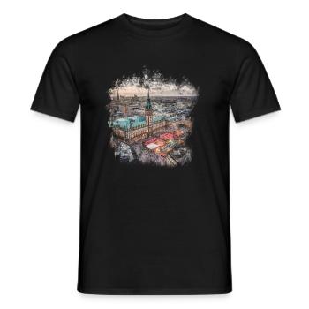 Hambourg - T-shirt homme - noir - Devant - AI Model Male 178 light (178cm)