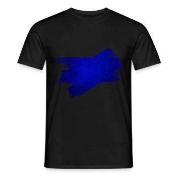 Taches bleues au pinceau - T-shirt homme - noir - Devant - AI Model Male 178 light (178cm)