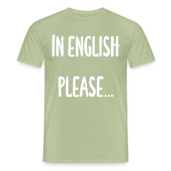 Lehrer - In English please - Männer T-Shirt - Sage - Vorne - AI Model Male 178 light (178cm)