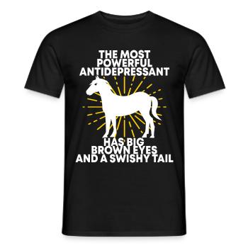 Chevaux amateur de chevaux cadeau d'équitation - T-shirt homme - noir - Devant - AI Model Male 178 light (178cm)
