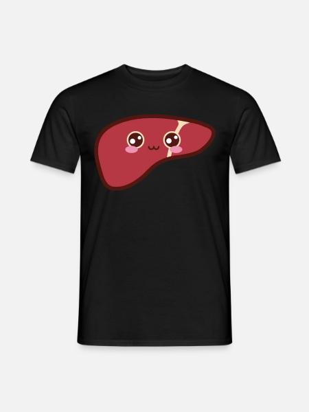 Leber Süß Kawaii - Männer T-Shirt - Schwarz