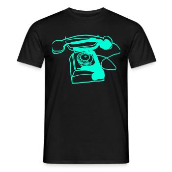 Old phone - Men's T-Shirt - black - Front - AI Model Male 178 light (178cm)