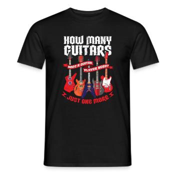 How Many Guitars Does A Guitar Player Need Gitarre - Men's T-Shirt - black - Front - AI Model Male 178 light (178cm)