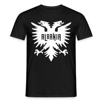 Albania Red Double-headed Eagle Albanian Gift - Men's T-Shirt - black - Front - AI Model Male 178 light (178cm)