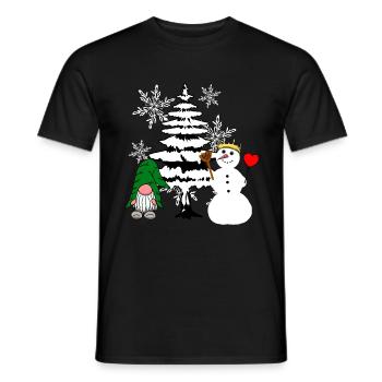Forêt de Noël Nikolaus Schneemann Père Noël - T-shirt homme - noir - Devant - AI Model Male 178 light (178cm)