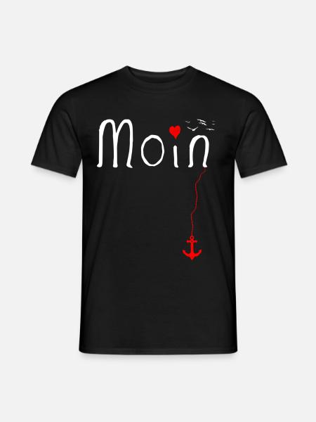 Moin Plattdeutsch Begrüßung super Geschenkidee - Männer T-Shirt - Schwarz