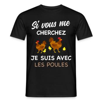 Poule Jardin citation humour agriculture - T-shirt homme - noir - Devant - AI Model Male 178 light (178cm)