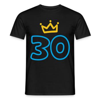 30th birthday Krone 30 years - Men's T-Shirt - black - Front - AI Model Male 178 light (178cm)