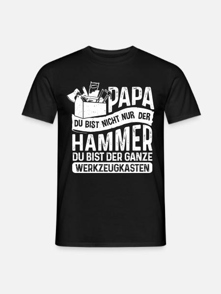 Papa du bist Hammer sondern Werkzeugkasten - Männer T-Shirt - Schwarz