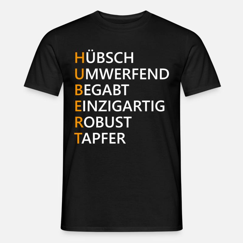 Hubert Name Geschenk - Männer T-Shirt - Schwarz