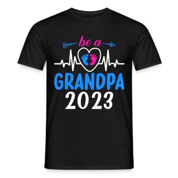 Expectant Grandpa 2023, 2023 I will be Grandpa, 2023 Grandpa - Men's T-Shirt - black - Front - AI Model Male 178 light (178cm)