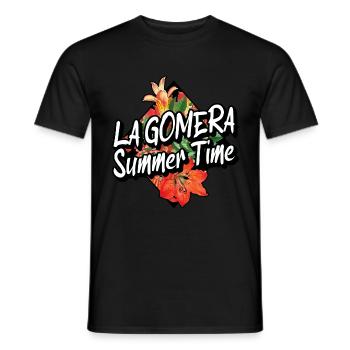La Gomera Summer Sun Beach Sea Palm Trees - Men's T-Shirt - black - Front - AI Model Male 178 light (178cm)