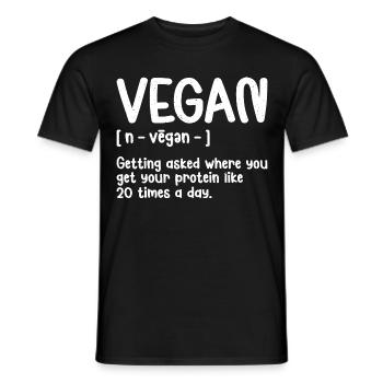 Vegan Definition Vegetarian Vegetable Food Lover - Men's T-Shirt - black - Front - AI Model Male 178 light (178cm)